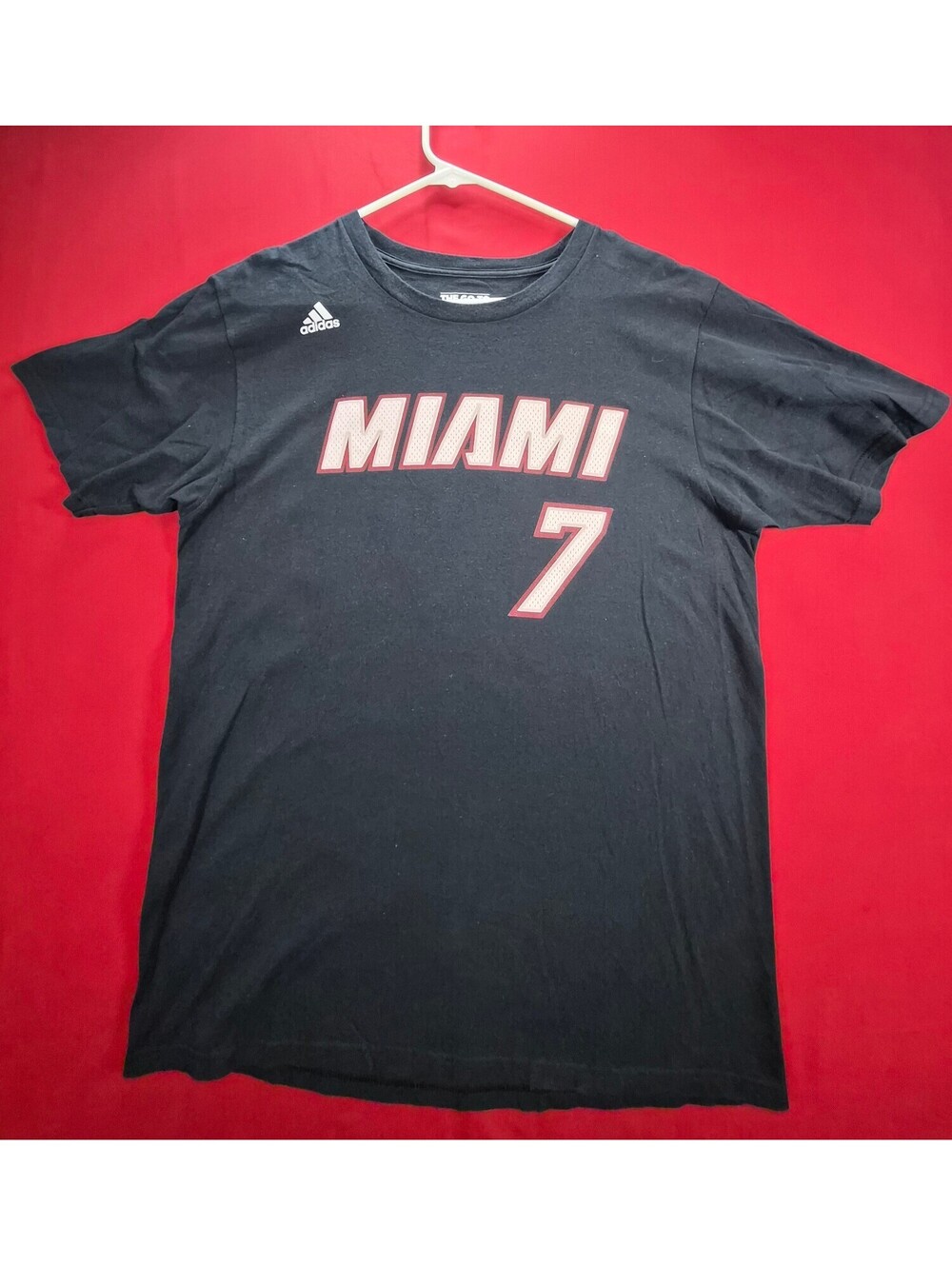Adidas Miami Dragic 7 Black T-Shirt Sz L
